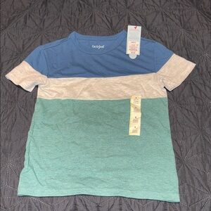 Cat & Jack Kids' Blue and Teal Striped Tee